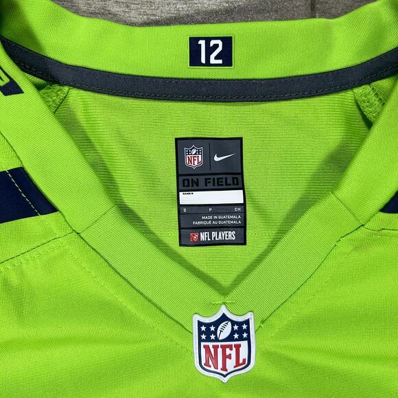 Nike NFL Seattle Seahawks Color Rush Jersey Women's Neon Green Navy Blue Small - Picture 2 of 4